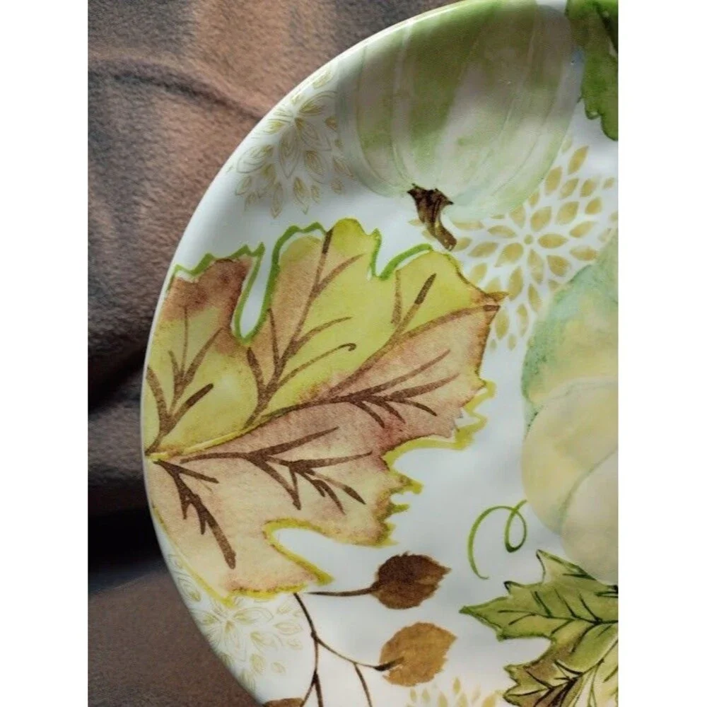 Set/2 Robert Stanley Harvest Pumpkin Salad Dessert Plates Fall Thanksgiving 3C